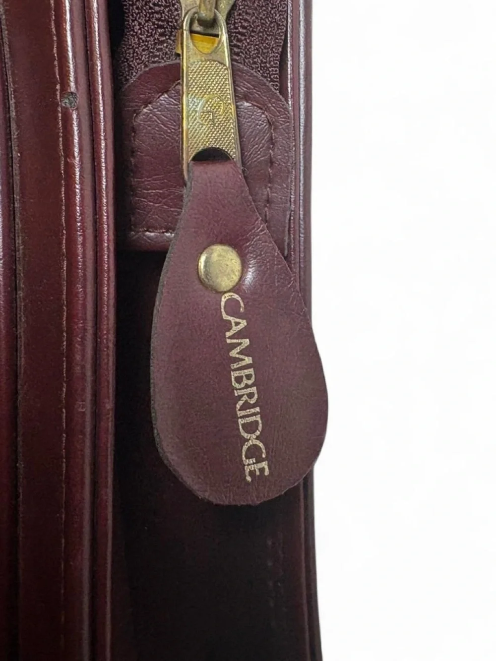 Vintage Cambridge Burgundy Portfolio Leather Briefcase